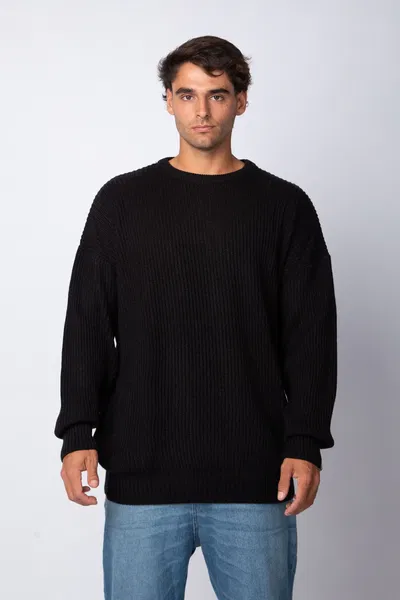 Sweater tejido oversize negro