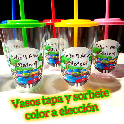 Vaso acrílico con sorbete color 