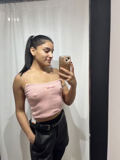 Musculosa rosa tira fina