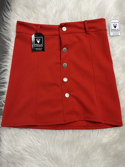 Pollera roja botones talle unico