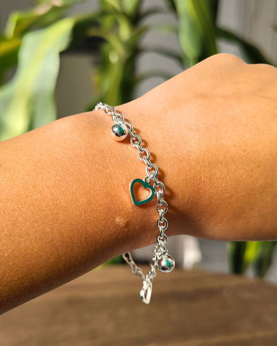 Pulsera Corazones y Bolitas AB