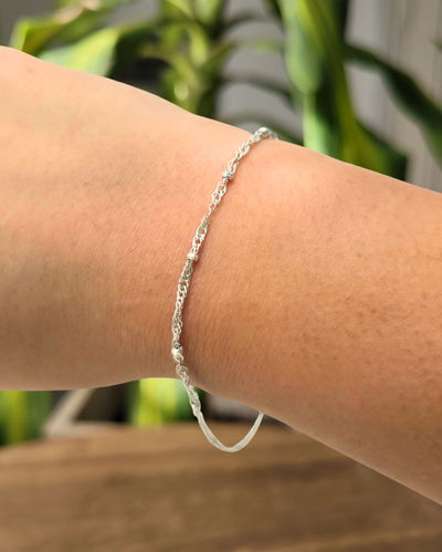 Pulsera Singapur y Bolitas AB