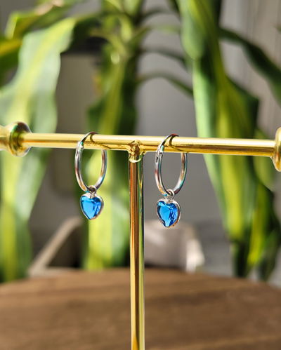 Argollitas Corazón Celeste PL