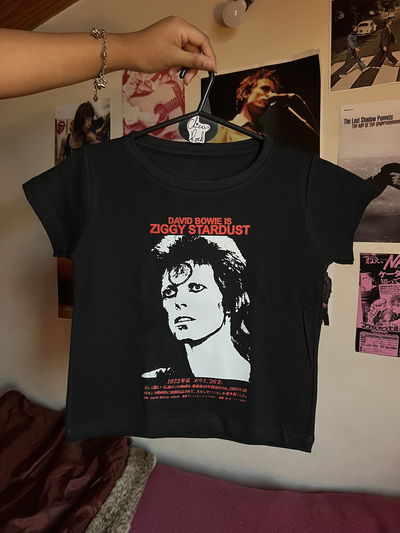 baby tee 'david bowie' - negra