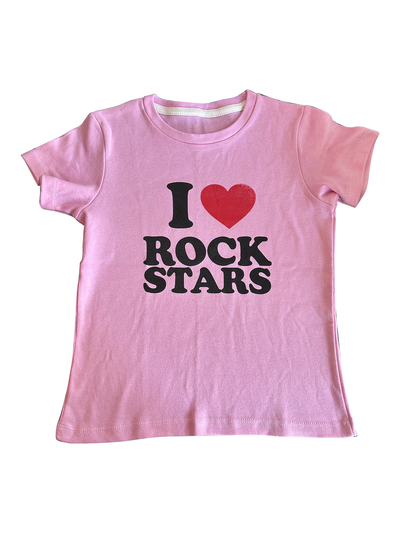 baby tee 'i love rockstars' rosa - sale