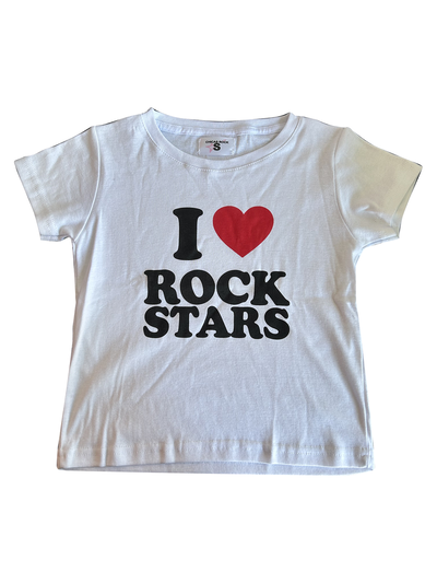 baby tee 'i love rockstars' - sale
