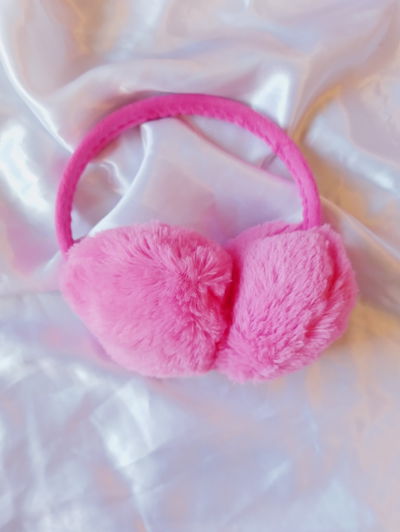 orejeras de peluche (fucsia, sale)