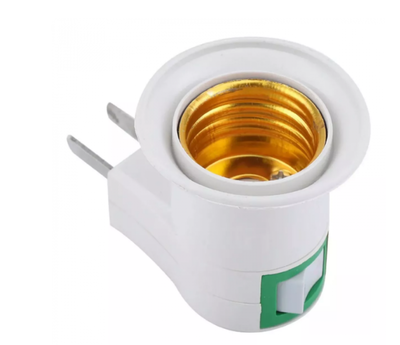 PORTALÁMPARAS ADAPTADOR E27 TECLA ENCHUFE VELADOR LUZ NOCHE