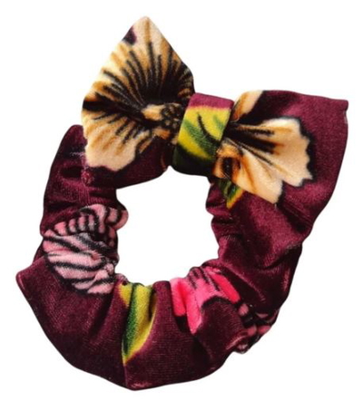 Scrunchies Moños Pelo Terciopelo Diseño Carpincho Corazón 