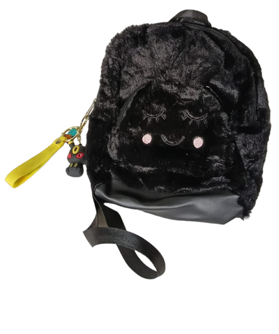 Mochila Chica Peluche Conejito Con Llavero Pompon 