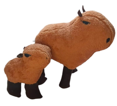 Peluche Carpincho Capybara Adulto y Bebé