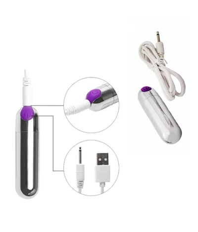 Bala Vibradora Metalizada De 10 Funciones USB
