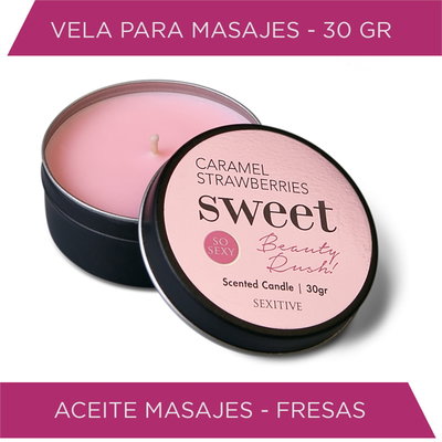 Vela para Masajes Sweet Fresas Acarameladas 30gr