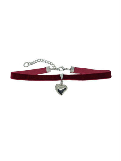 Chocker cherry velvet heart 