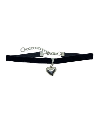 Chocker black velvet heart 