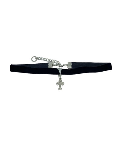 Chocker black velvet cross 