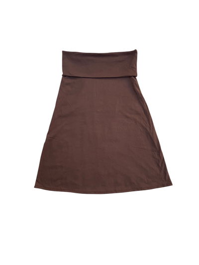 Falda midi mocca