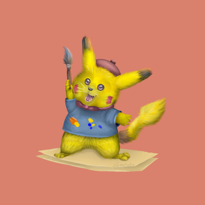 Libreta Pikachu artista