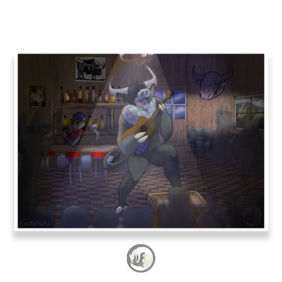 Print "A bull in the bar"