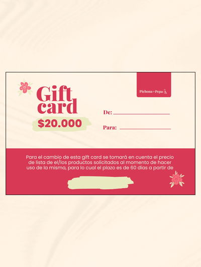 Gift card $20.000