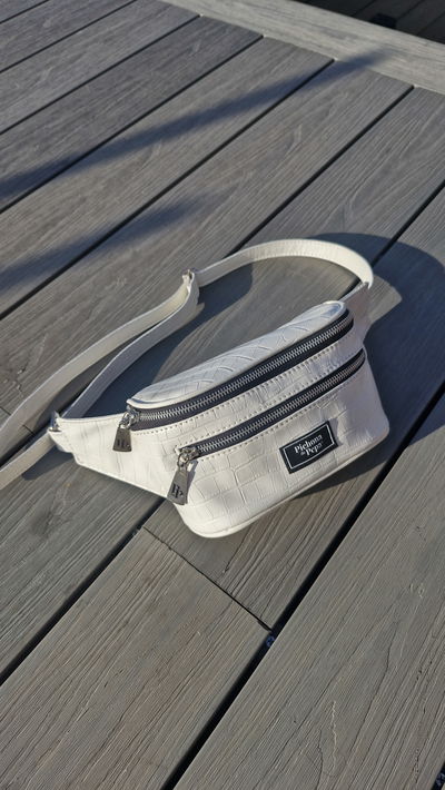 Riñonera Zafra blanco croco