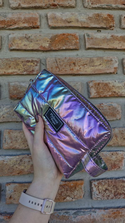 Neceser puffer rainbow - interior impermeable