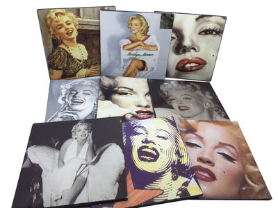 Set De 9 Posavasos Madera Marilyn Monroe Retro Vintage