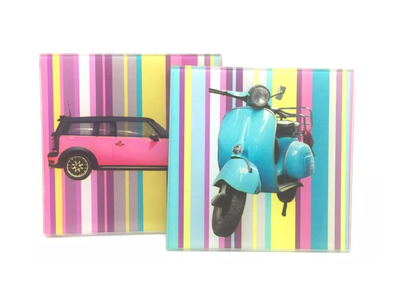 Set 2 Posavasos Vidrio Retro Vintage Dos Modelos Diferentes