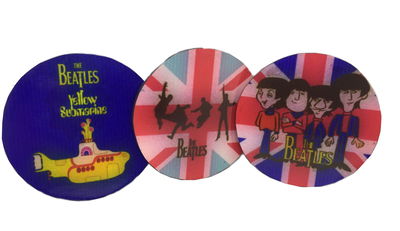 Set De 3 Posavasos Madera The Beatles 