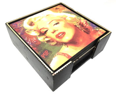 Set De 6 Posavasos Premium Madera Marilyn Monroe Retro Vintage