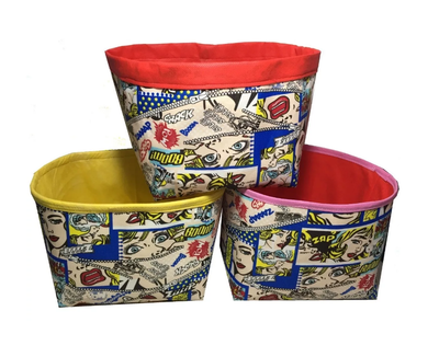 Cesto Organizador Artesanal Pop Art Vintage Retro 20 X 17