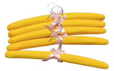 Set De 5 Perchas Madera Acolchadas Toalla Soft De Adultos