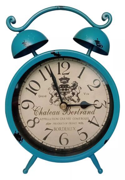 Reloj De Mesa Analógico Silencioso Retro Vintage Turquesa