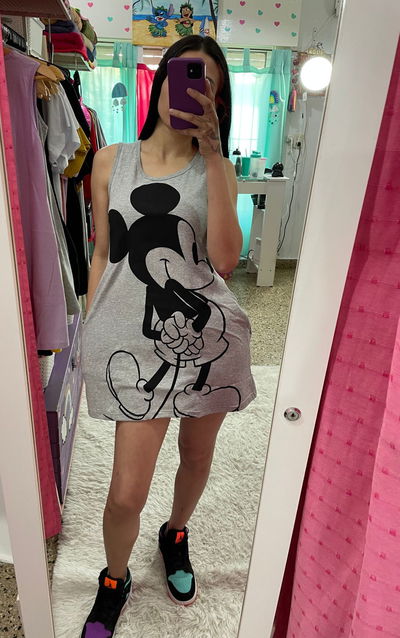 VESTIDO MICKEY GRIS