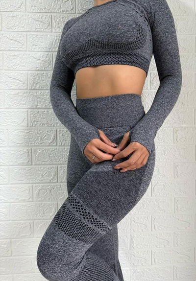Conjunto largo HLM PREMIUM negro jaspeado T. S