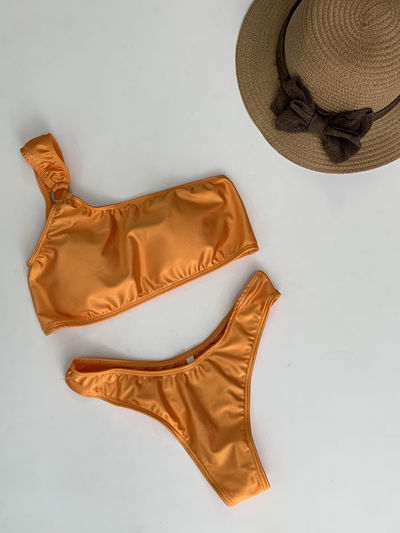 Bikini un hombro naranja 