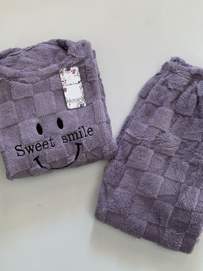 Pijama polar soft Smile lila