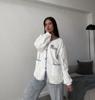 Pijama polar soft Osito celeste 
