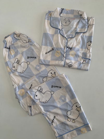 Pijama camisero Celeste