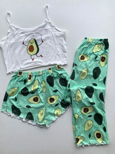 Pijama 3 piezas Palta verde