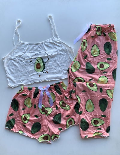 Pijama 3 piezas Palta rosa