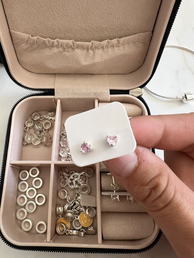 ARITOS STRASS ROSA 