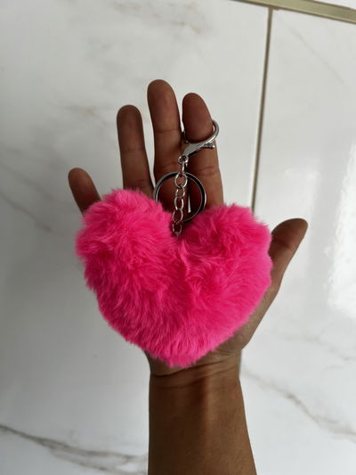 LLAVERO CORAZON FUCSIA