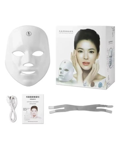 Mascara Fototerapia Facial Led 7 Colores + USB