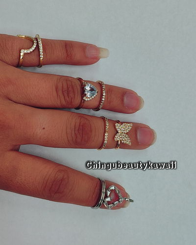 Anillo falange metal para foto con piedritas Importado (precio unidad)