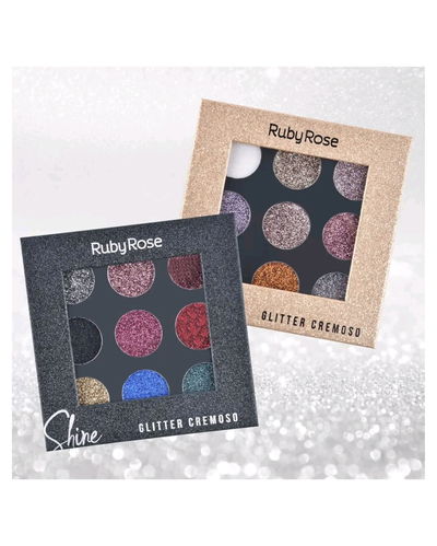 PALETA DE GLITTER SHINNE RUBY ROSE (9 COLORES)