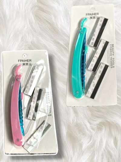 Navaja para cejas, bozo y patillas con repuestos