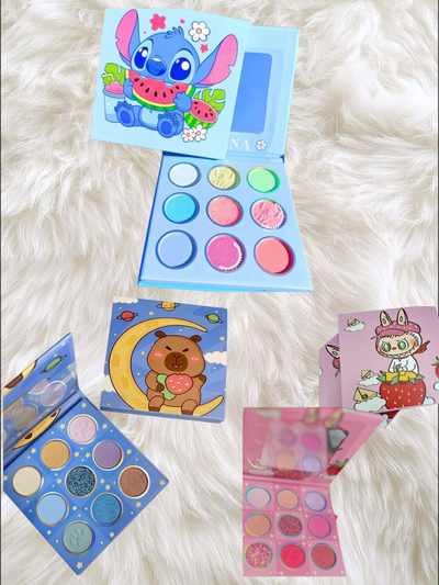 Paleta de sombras animada kawaii de 9 colores