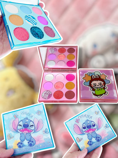 Paleta de sombras 3D Stich y Labubu 9 colores