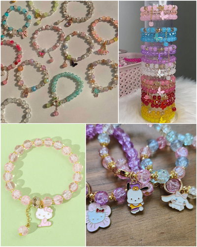 Pulseras Kawaii importadas acrilicas con dije x unidad 